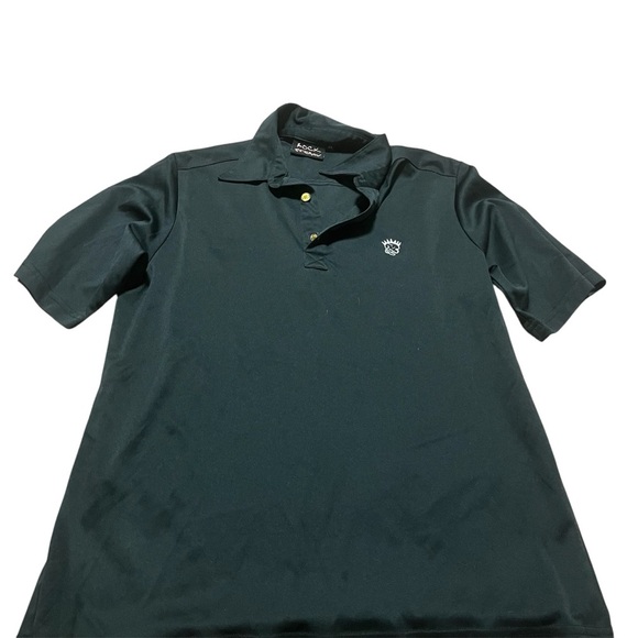 Vintage RockSteady Black Polo Size XL novelty buttons Elder Emo 2000s Y2K - Picture 1 of 7